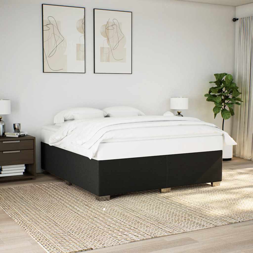 Bed Frame without Mattress Black Super King Fabric