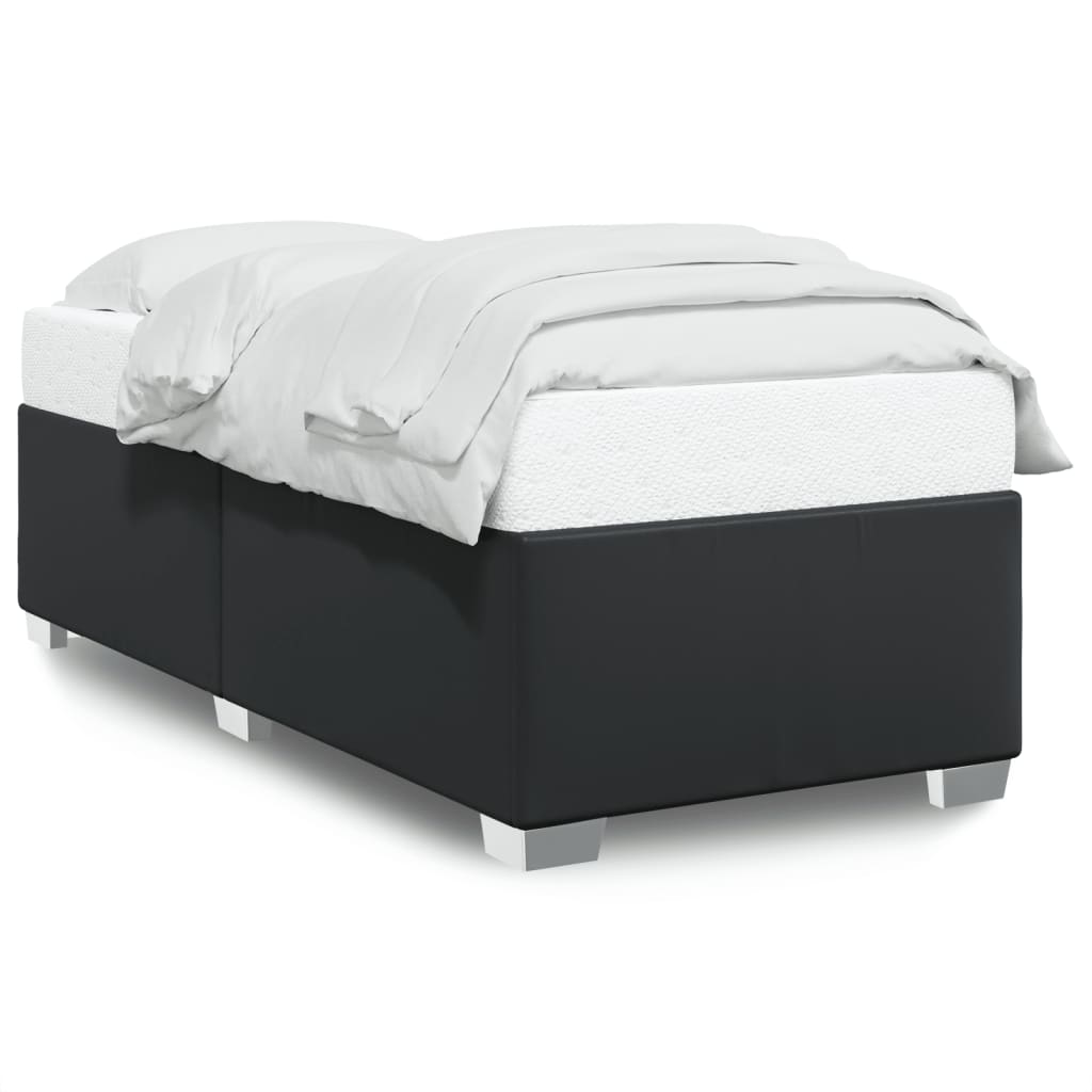 Bed Frame without Mattress Black Single Faux Leather