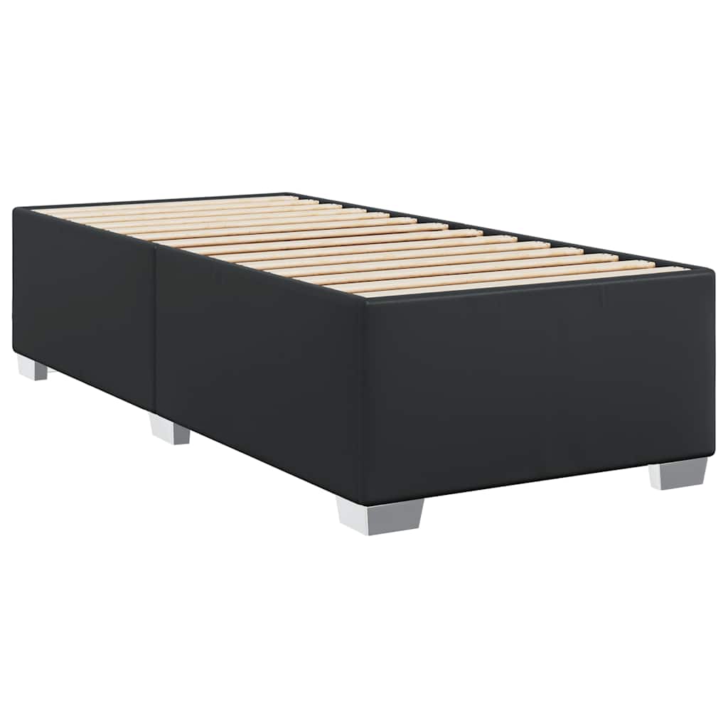 Bed Frame without Mattress Black Single Faux Leather
