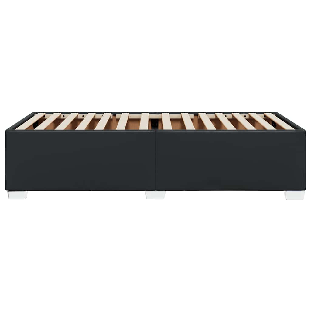 Bed Frame without Mattress Black Single Faux Leather
