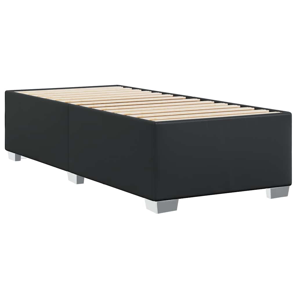 Bed Frame without Mattress Black Single Faux Leather