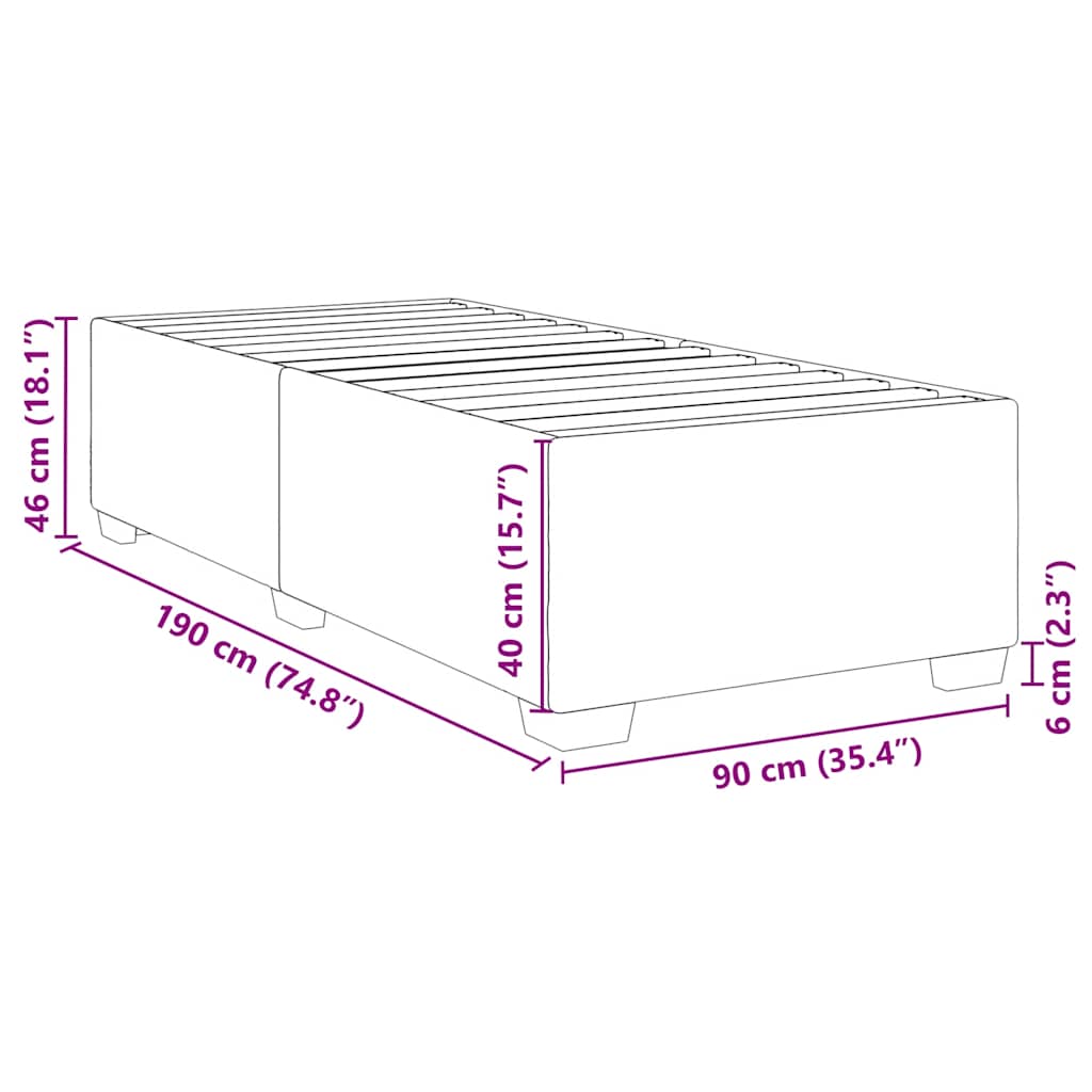 Bed Frame without Mattress Black Single Faux Leather