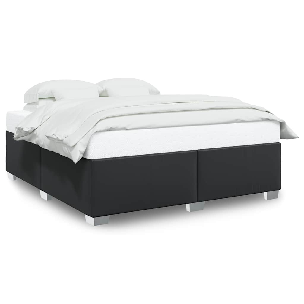 Bed Frame without Mattress Black Super King Faux Leather