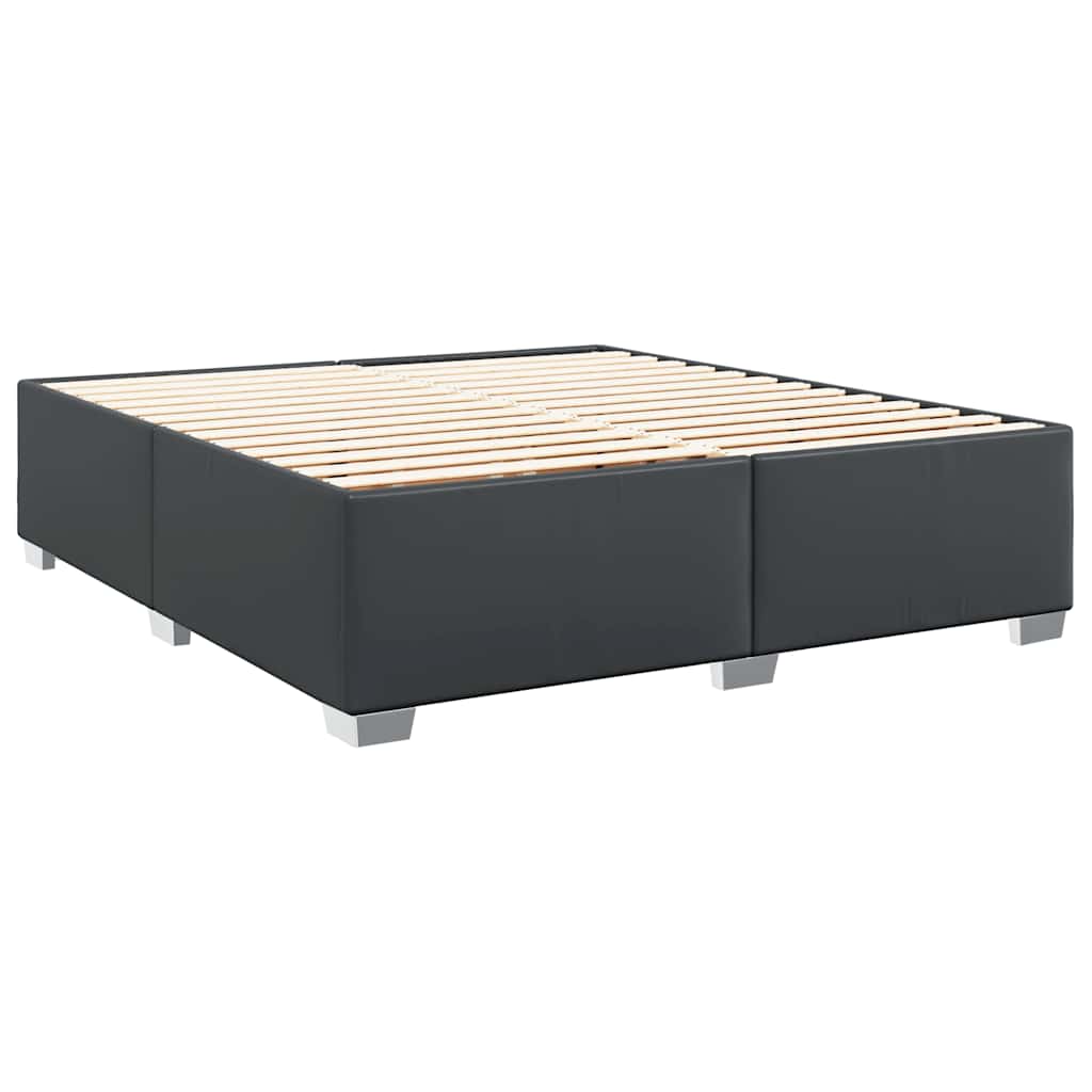 Bed Frame without Mattress Black Super King Faux Leather