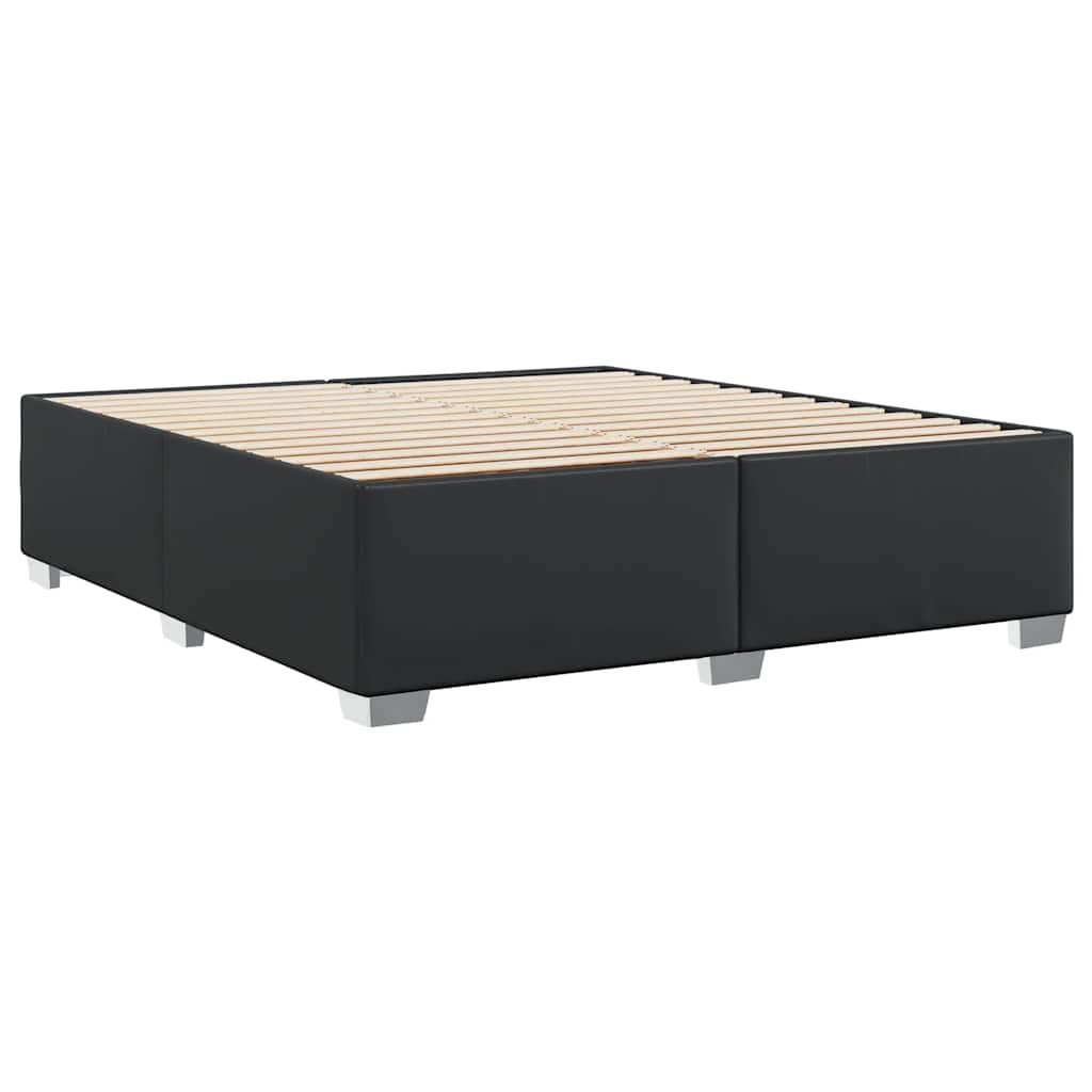 Bed Frame without Mattress Black Super King Faux Leather