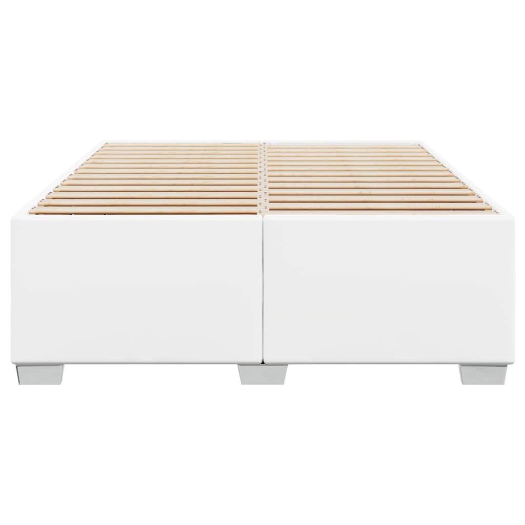 Bed Frame without Mattress White Full Faux Leather