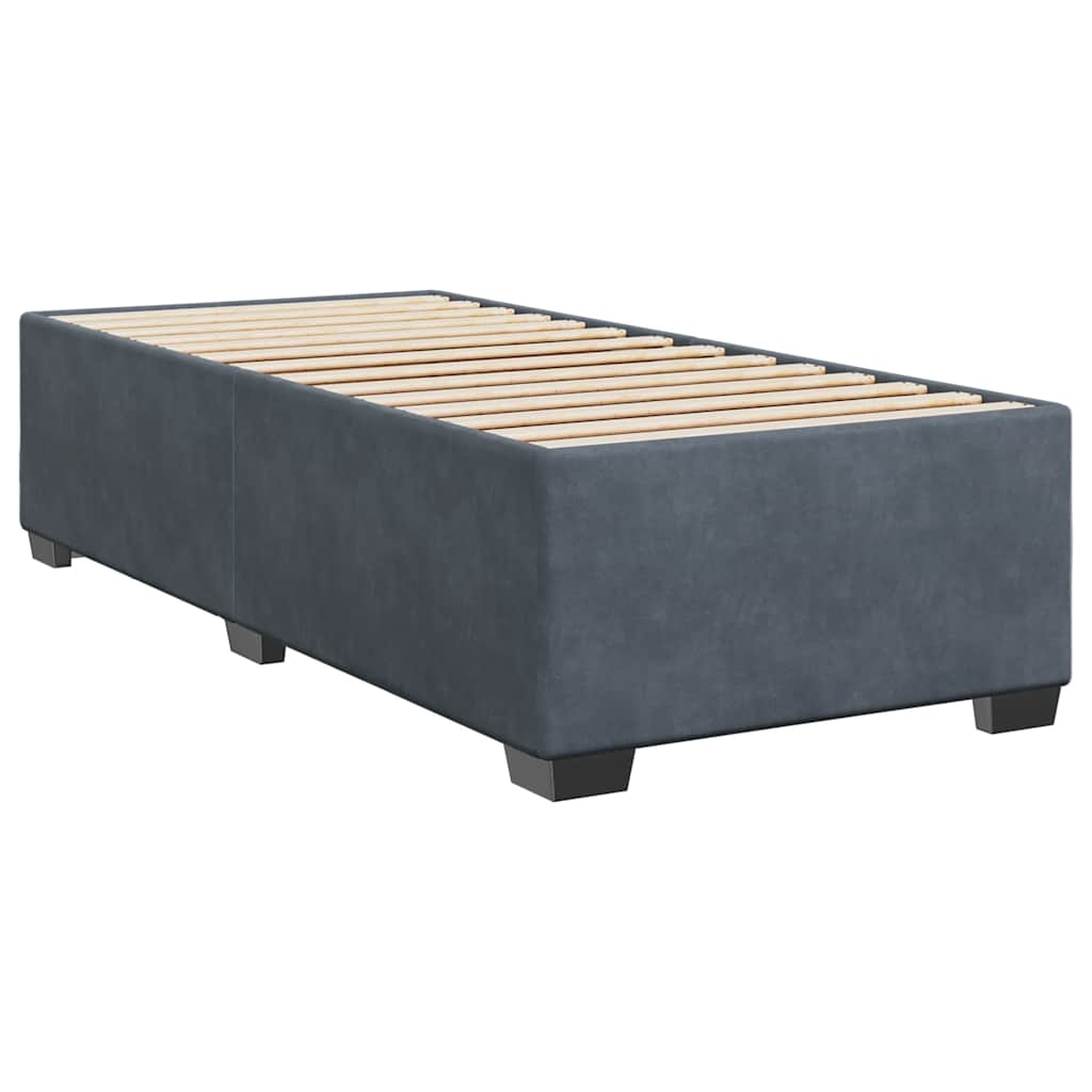 Bed Frame without Mattress Dark Grey Single Velvet