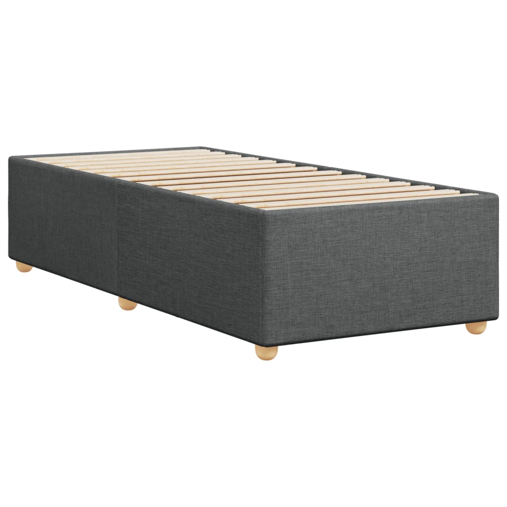 Bed Frame without Mattress Dark Grey 90x190 cm Single Fabric
