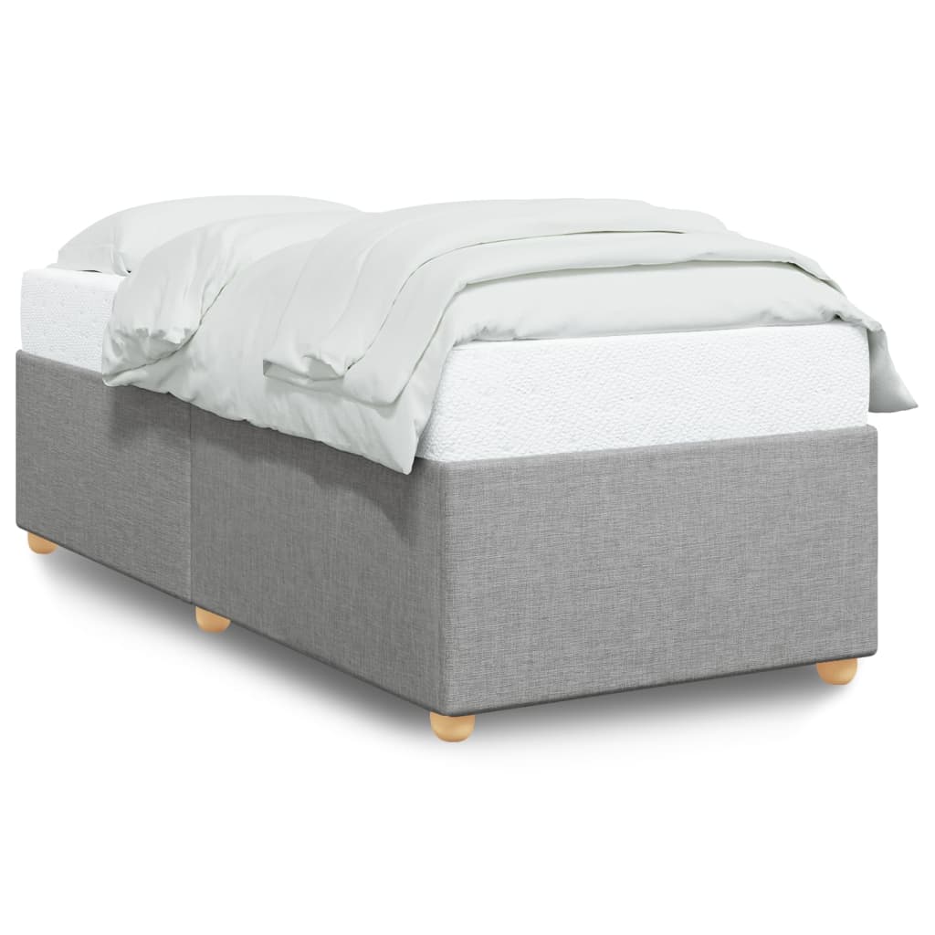 Bed Frame without Mattress Light Grey 100x200 cm Fabric
