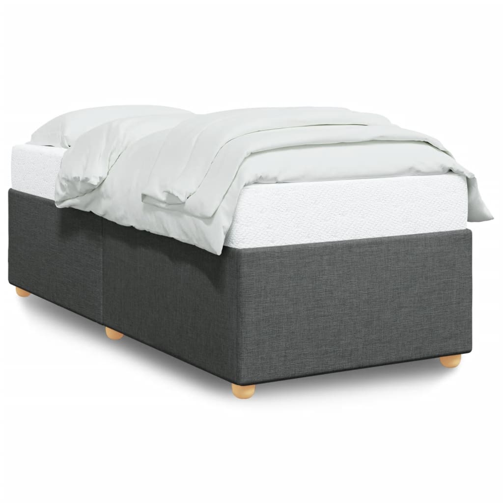 Bed Frame without Mattress Dark Grey 100x200 cm Fabric