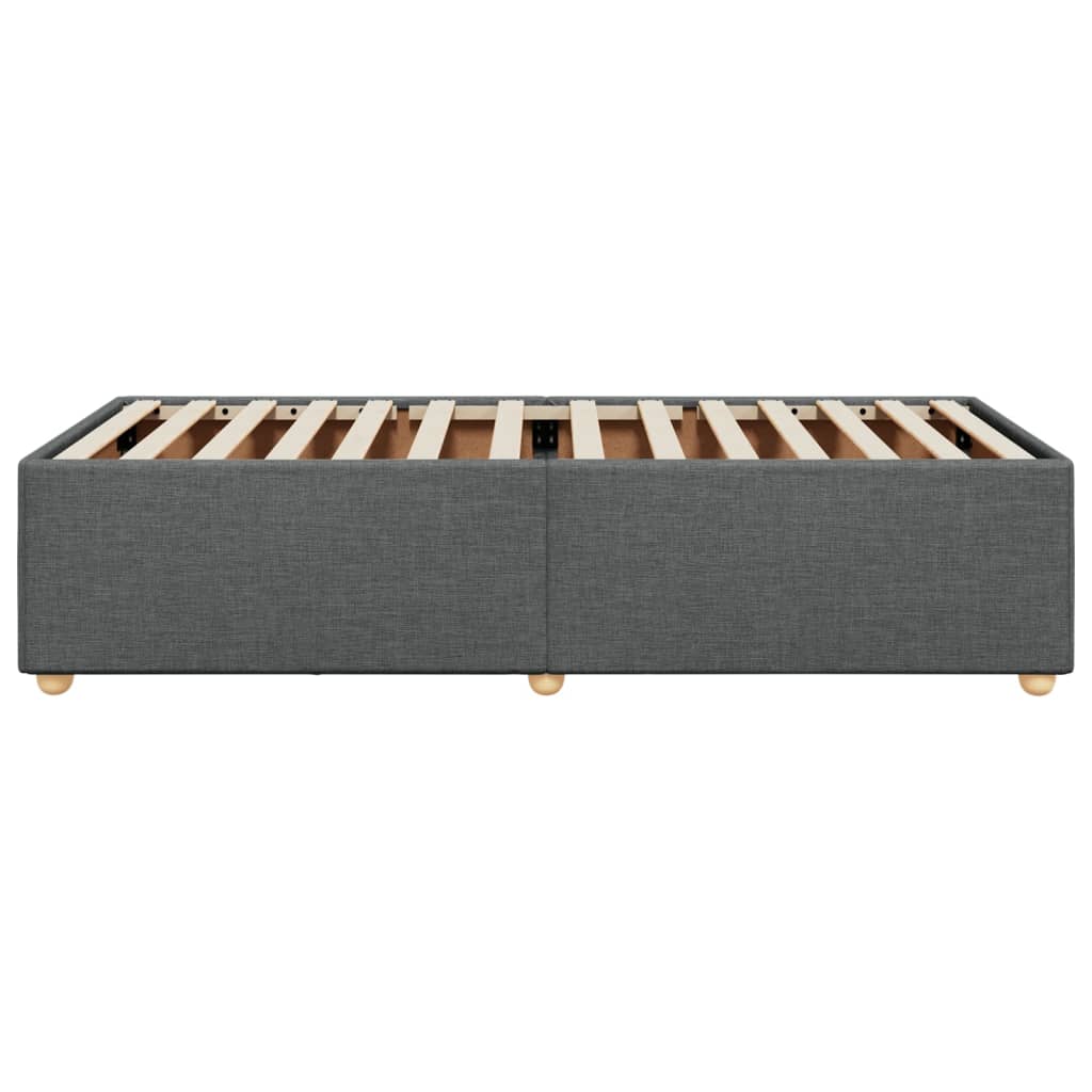Bed Frame without Mattress Dark Grey 100x200 cm Fabric