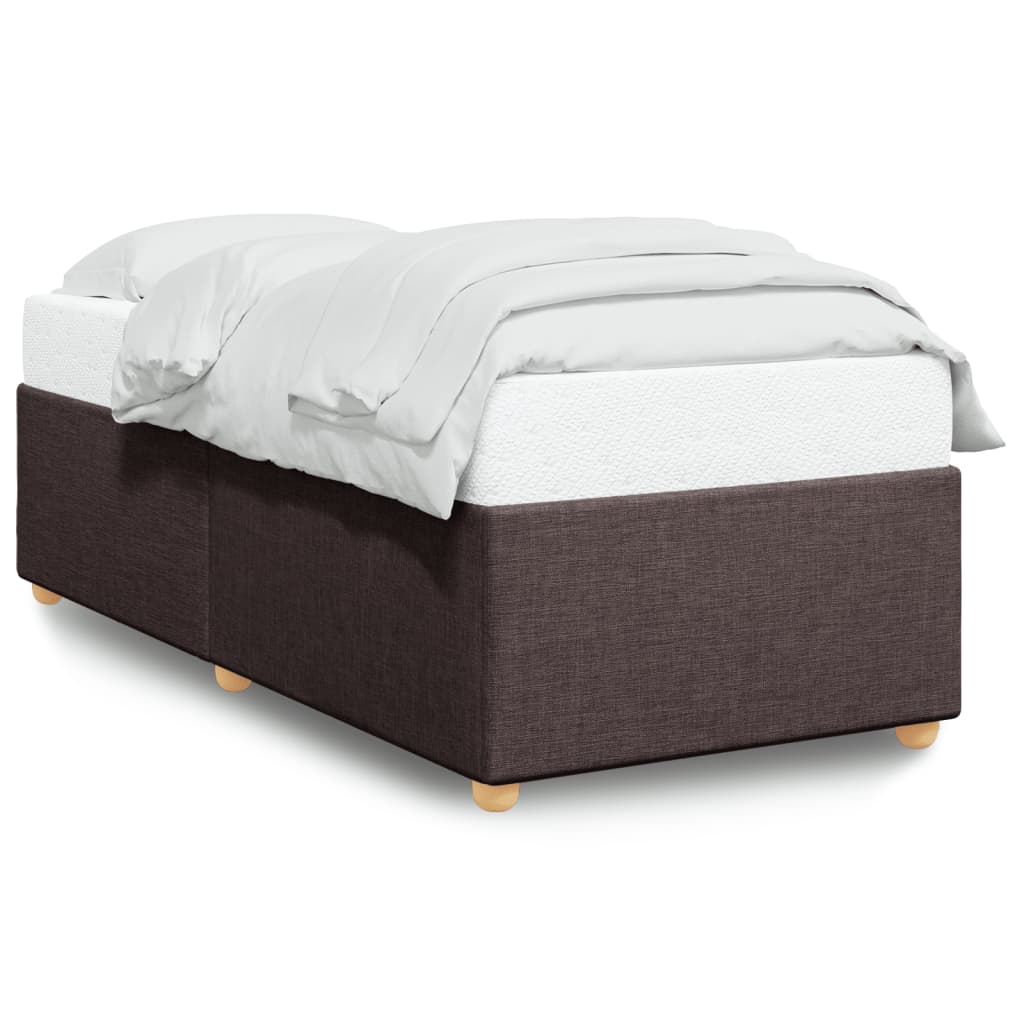 Bed Frame without Mattress Dark Brown 100x200 cm Fabric