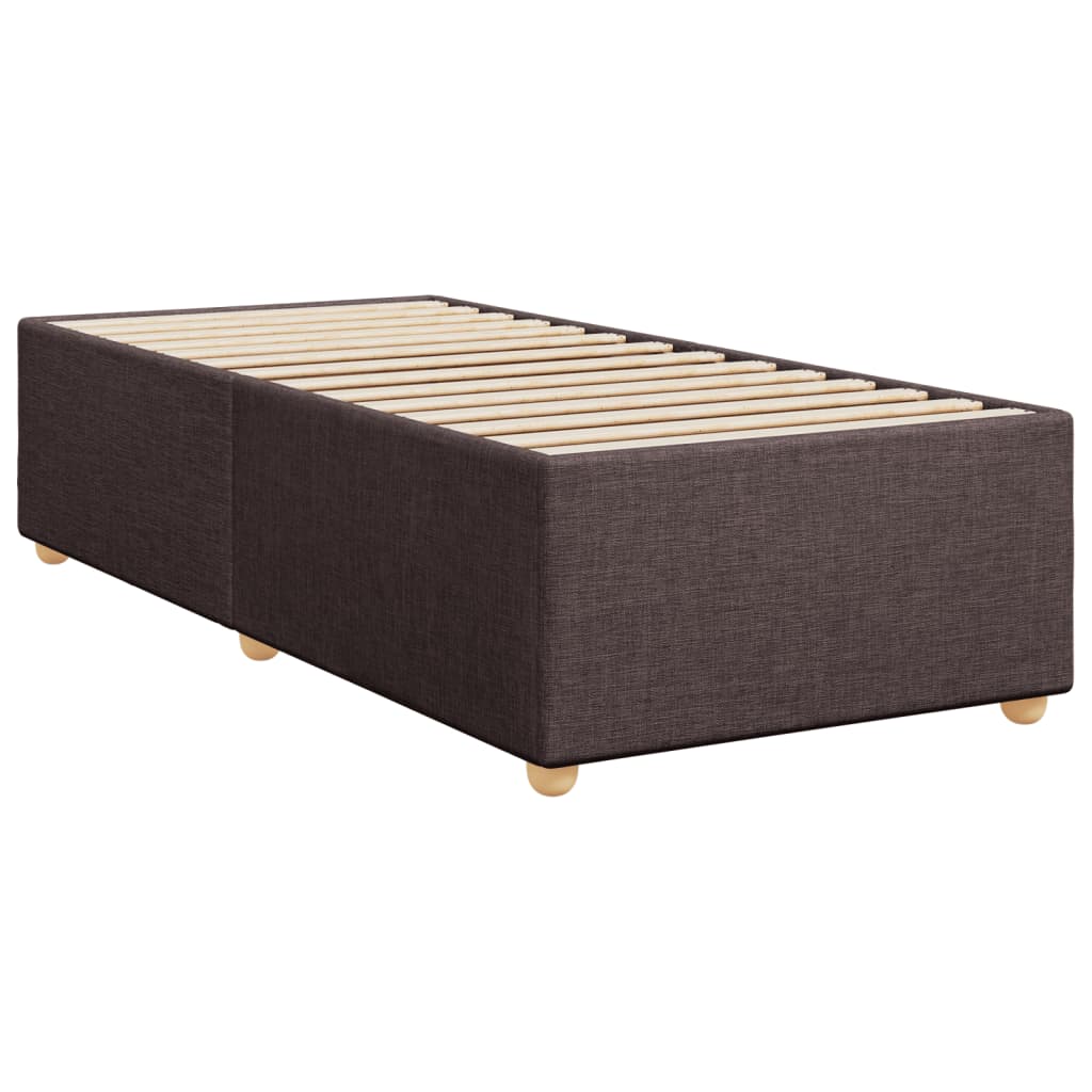 Bed Frame without Mattress Dark Brown 100x200 cm Fabric