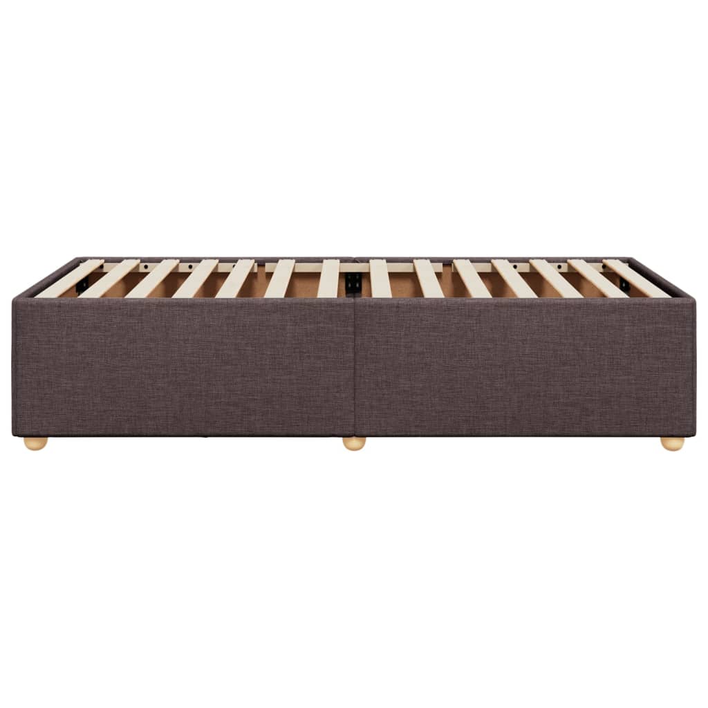 Bed Frame without Mattress Dark Brown 100x200 cm Fabric