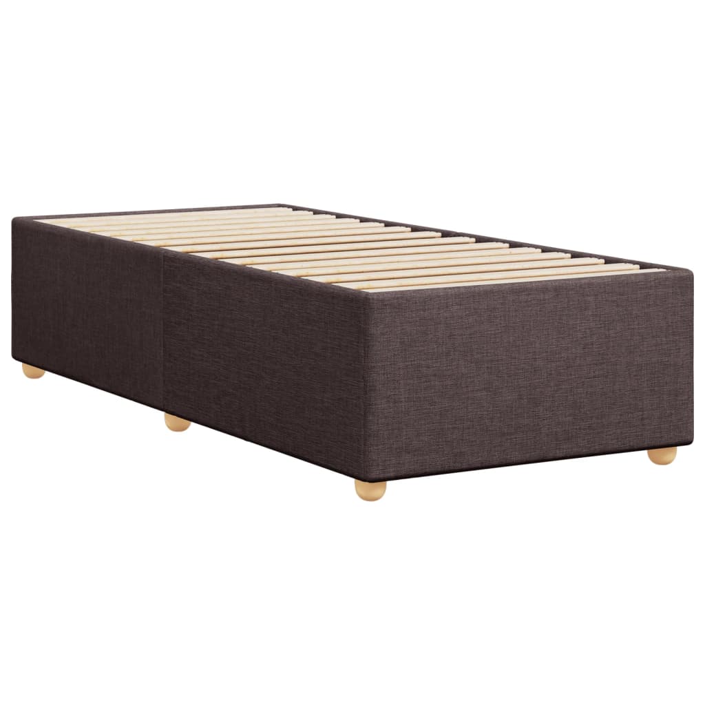 Bed Frame without Mattress Dark Brown 100x200 cm Fabric