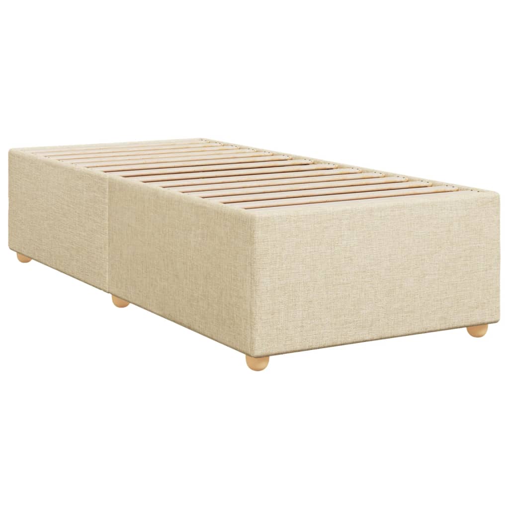 Bed Frame without Mattress Cream 100x200 cm Fabric