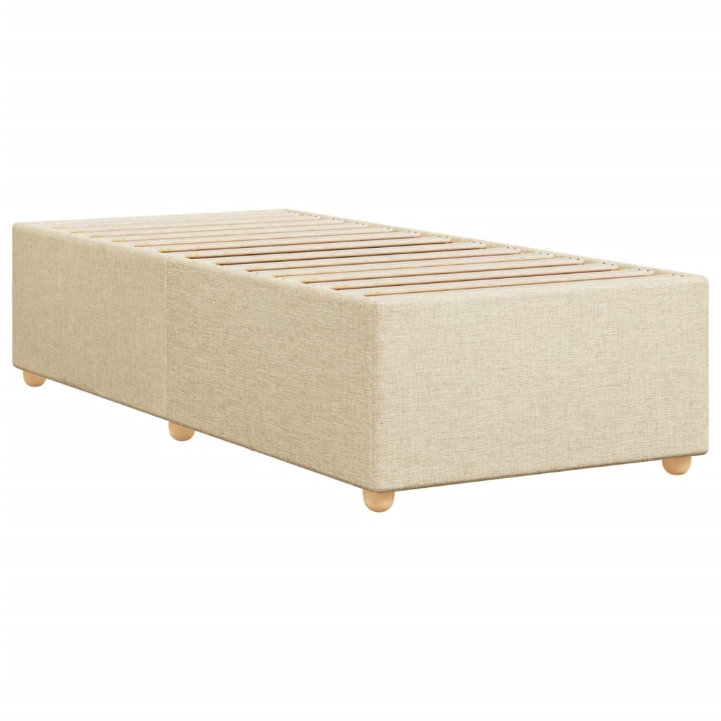 Bed Frame without Mattress Cream 100x200 cm Fabric