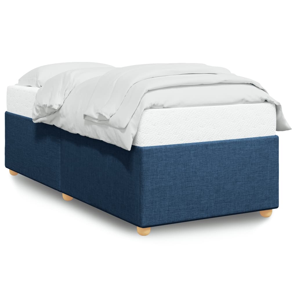Bed Frame without Mattress Blue 100x200 cm Fabric