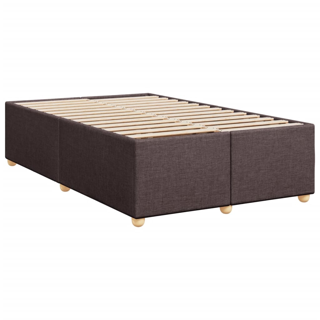 Bed Frame without Mattress Dark Brown 120x190 cm Small Double Fabric