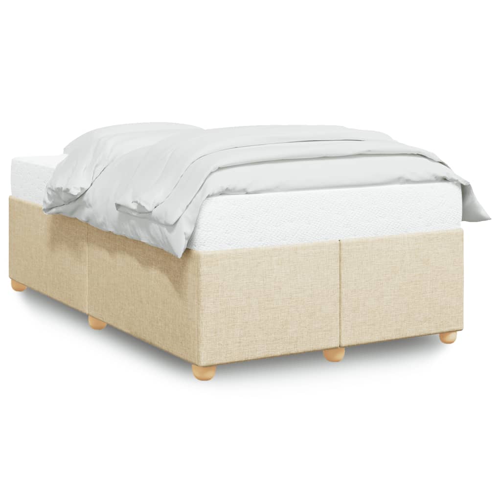 Bed Frame without Mattress Cream 120x190 cm Small Double Fabric