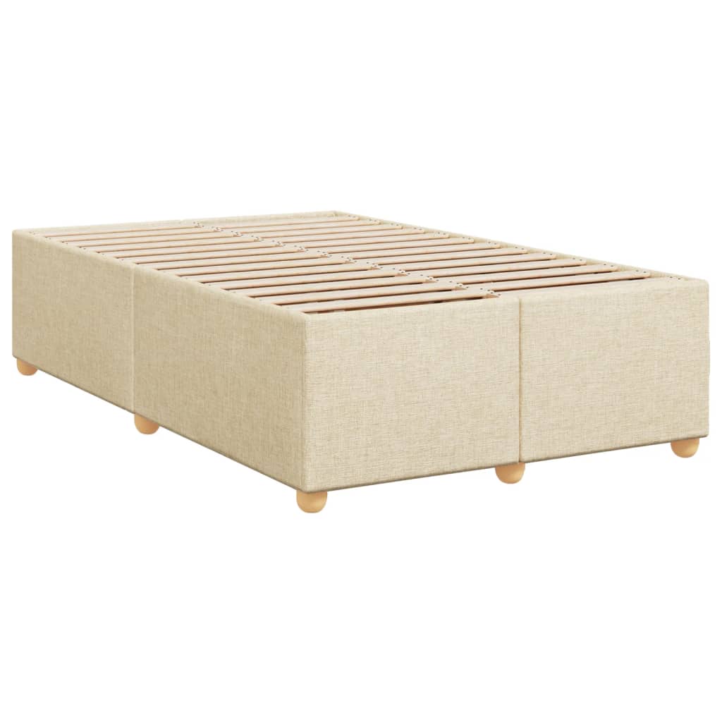 Bed Frame without Mattress Cream 120x190 cm Small Double Fabric