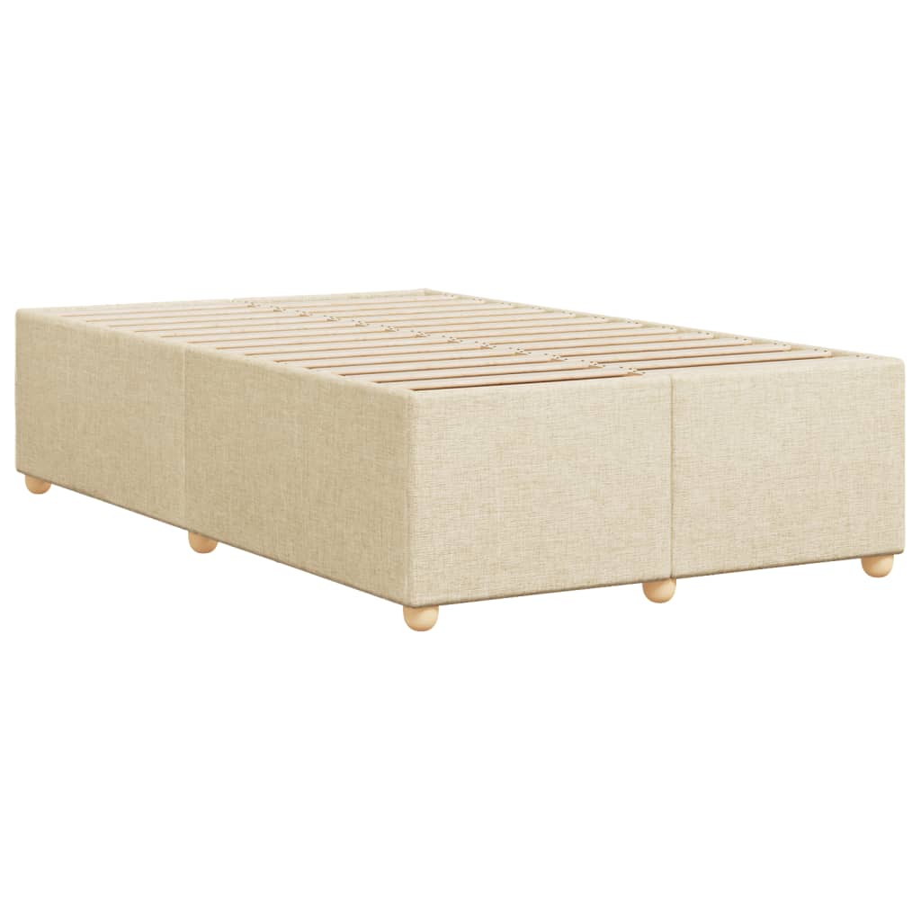 Bed Frame without Mattress Cream 120x190 cm Small Double Fabric