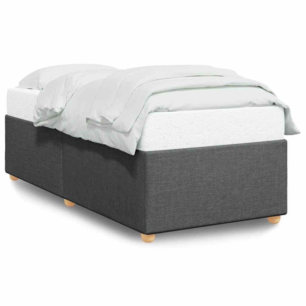 Bed Frame without Mattress Dark Grey Single Fabric