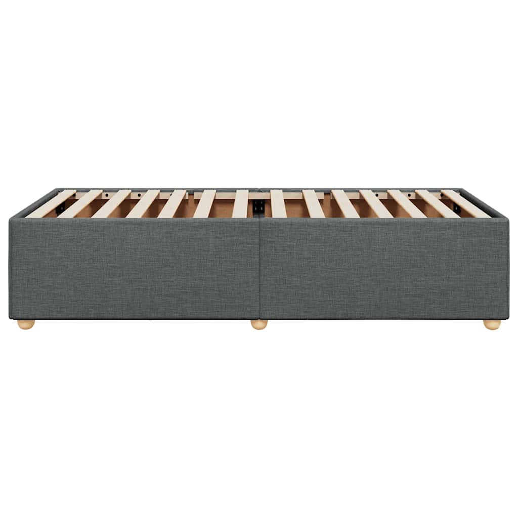 Bed Frame without Mattress Dark Grey Single Fabric