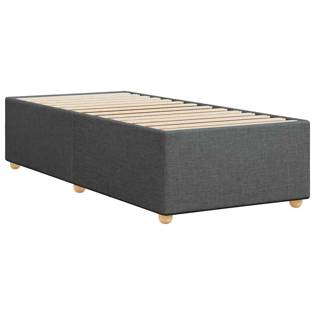 Bed Frame without Mattress Dark Grey Single Fabric