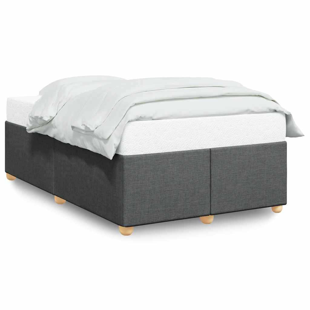 Bed Frame without Mattress Dark Grey Double Fabric