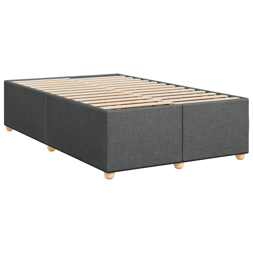 Bed Frame without Mattress Dark Grey Double Fabric