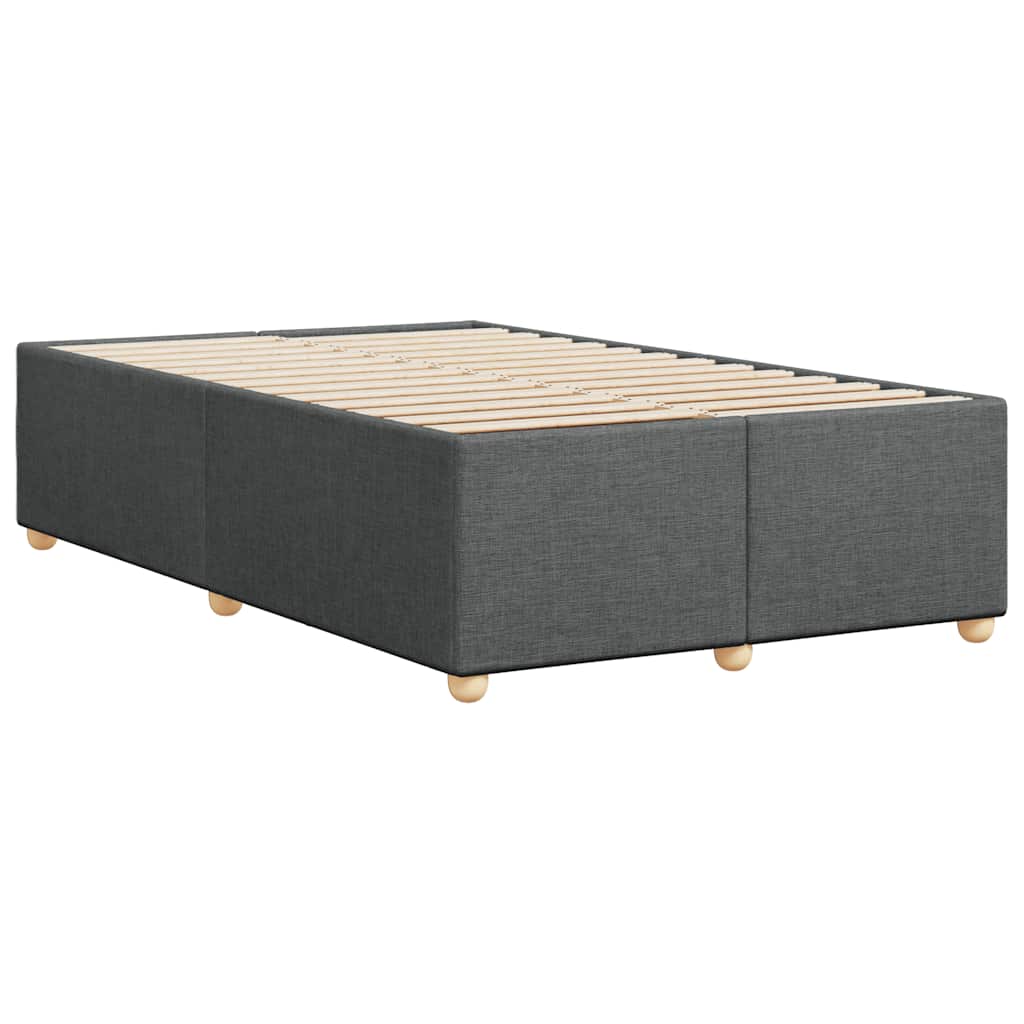 Bed Frame without Mattress Dark Grey Double Fabric