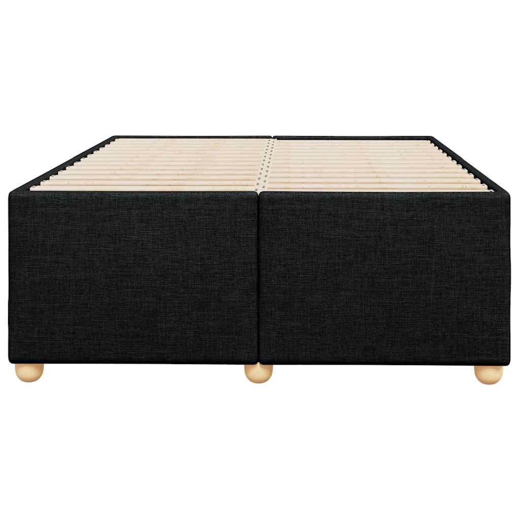 Bed Frame without Mattress Black Double Fabric