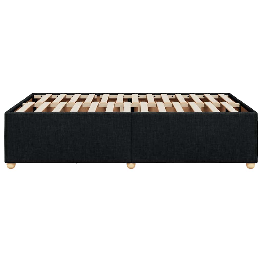 Bed Frame without Mattress Black Double Fabric