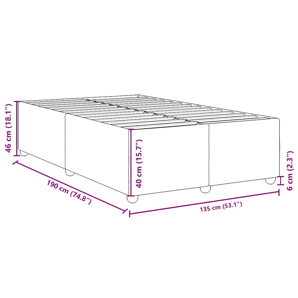 Bed Frame without Mattress Black Double Fabric