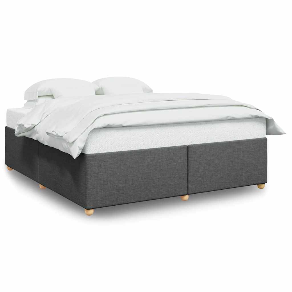 Bed Frame without Mattress Dark Grey Super King Fabric