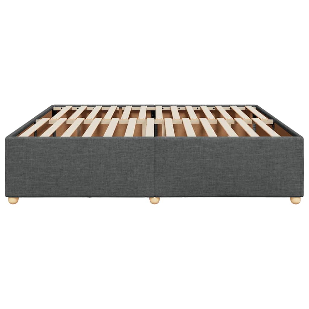 Bed Frame without Mattress Dark Grey Super King Fabric