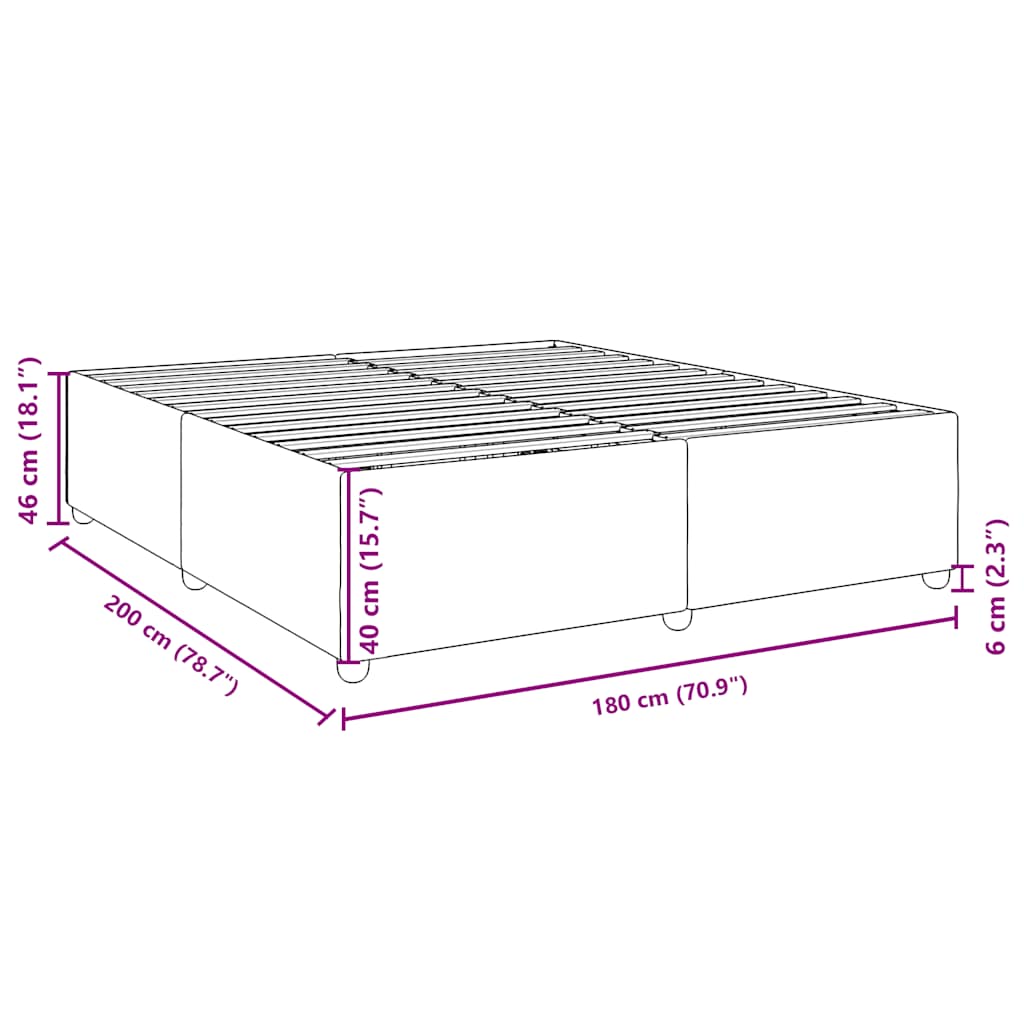 Bed Frame without Mattress Black Super King Fabric