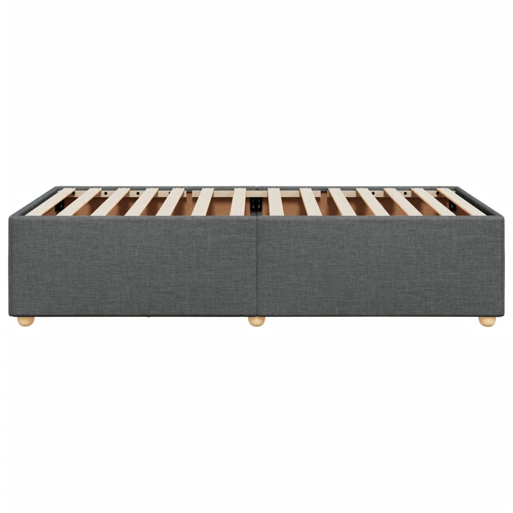 Bed Frame without Mattress Dark Grey Single Fabric