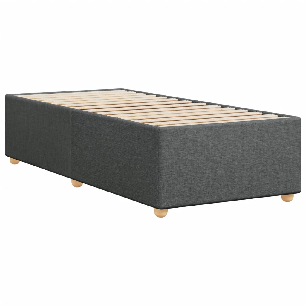 Bed Frame without Mattress Dark Grey Single Fabric