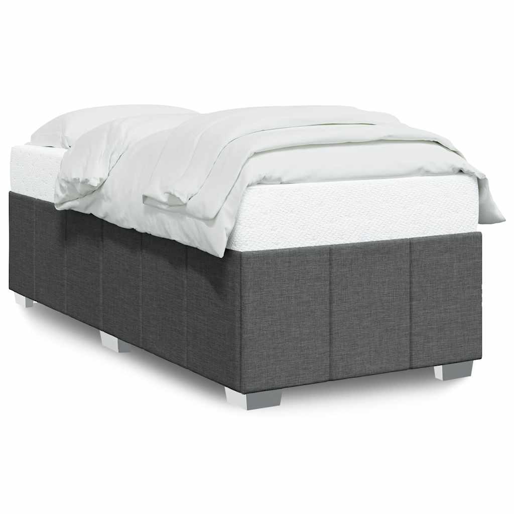 Bed Frame without Mattress Dark Grey Single Fabric