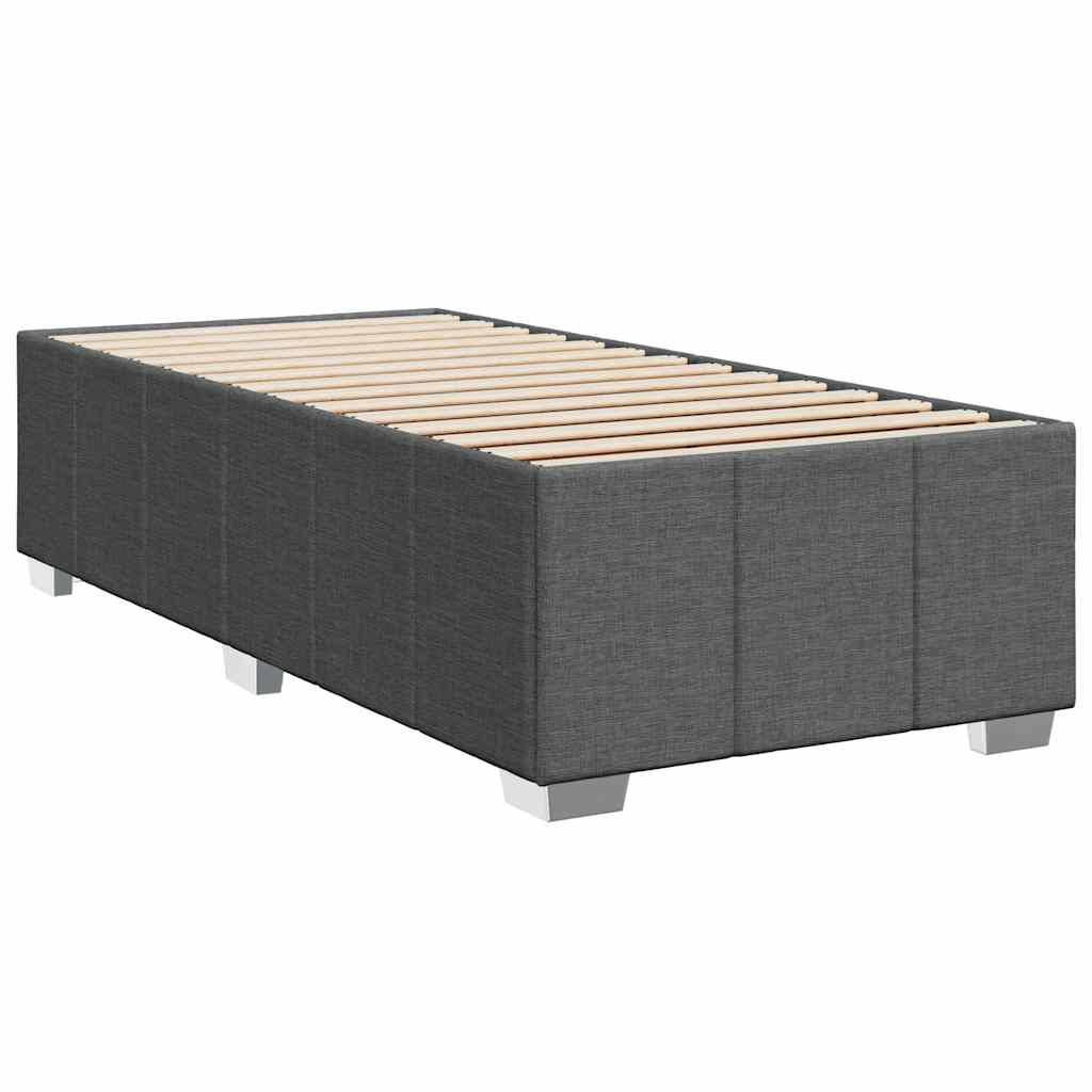 Bed Frame without Mattress Dark Grey Single Fabric