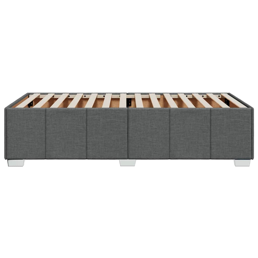 Bed Frame without Mattress Dark Grey Single Fabric