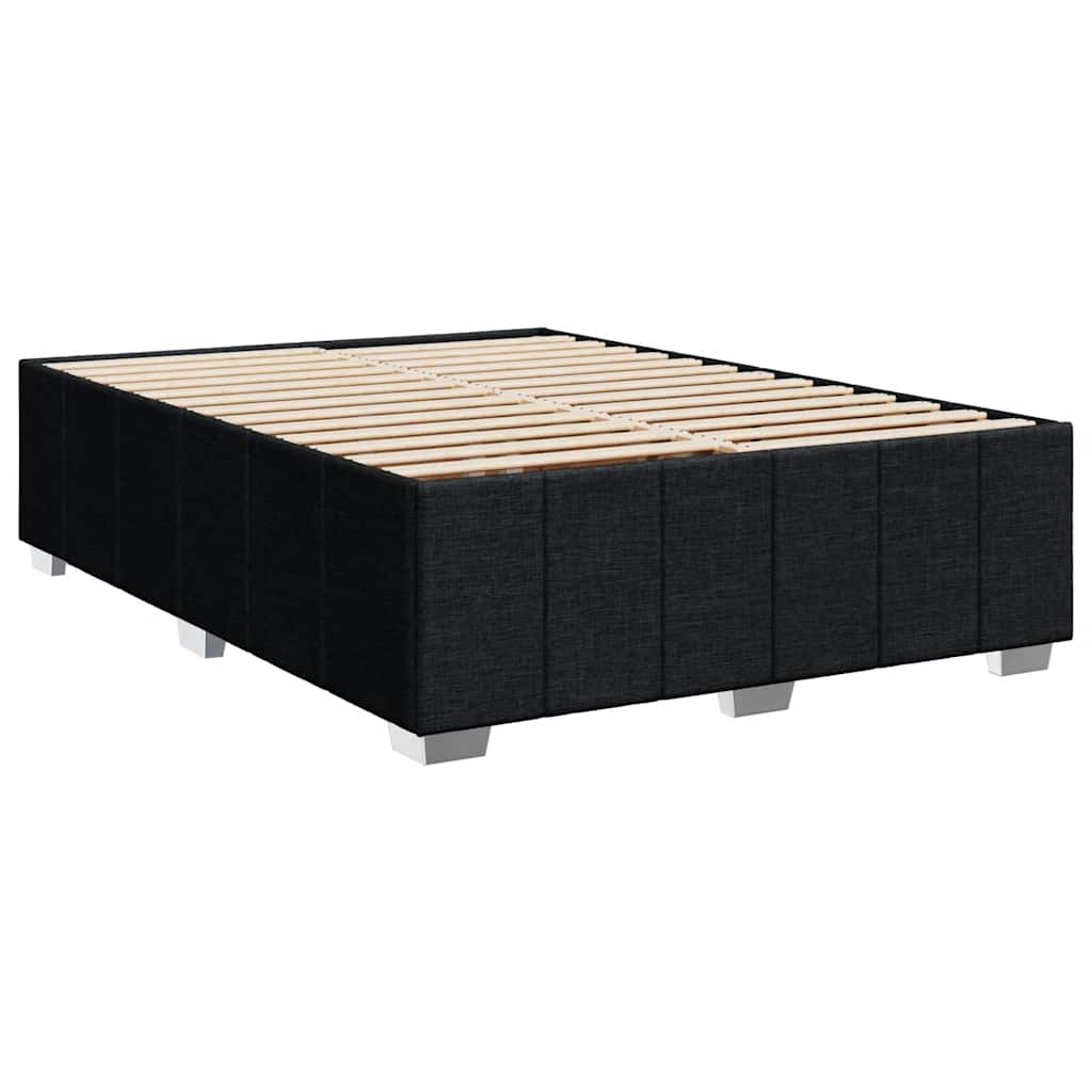 Bed Frame without Mattress Black Double Fabric