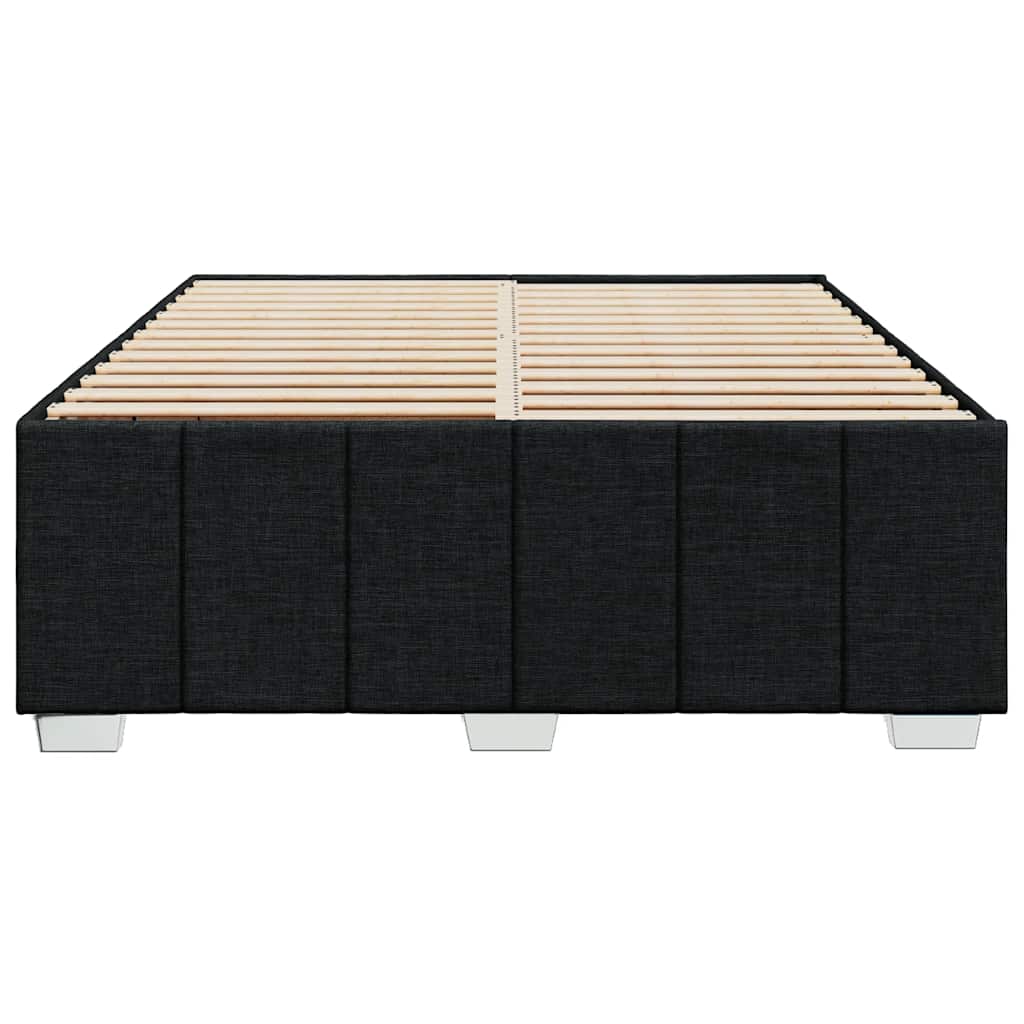 Bed Frame without Mattress Black Double Fabric