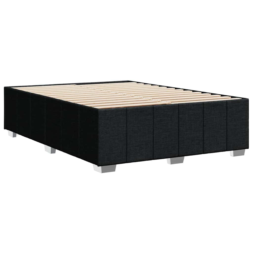 Bed Frame without Mattress Black Double Fabric