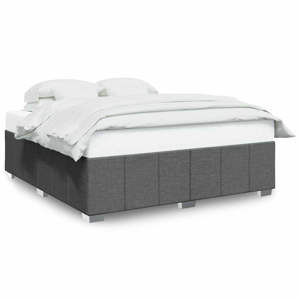 Bed Frame without Mattress Dark Grey Super King Fabric