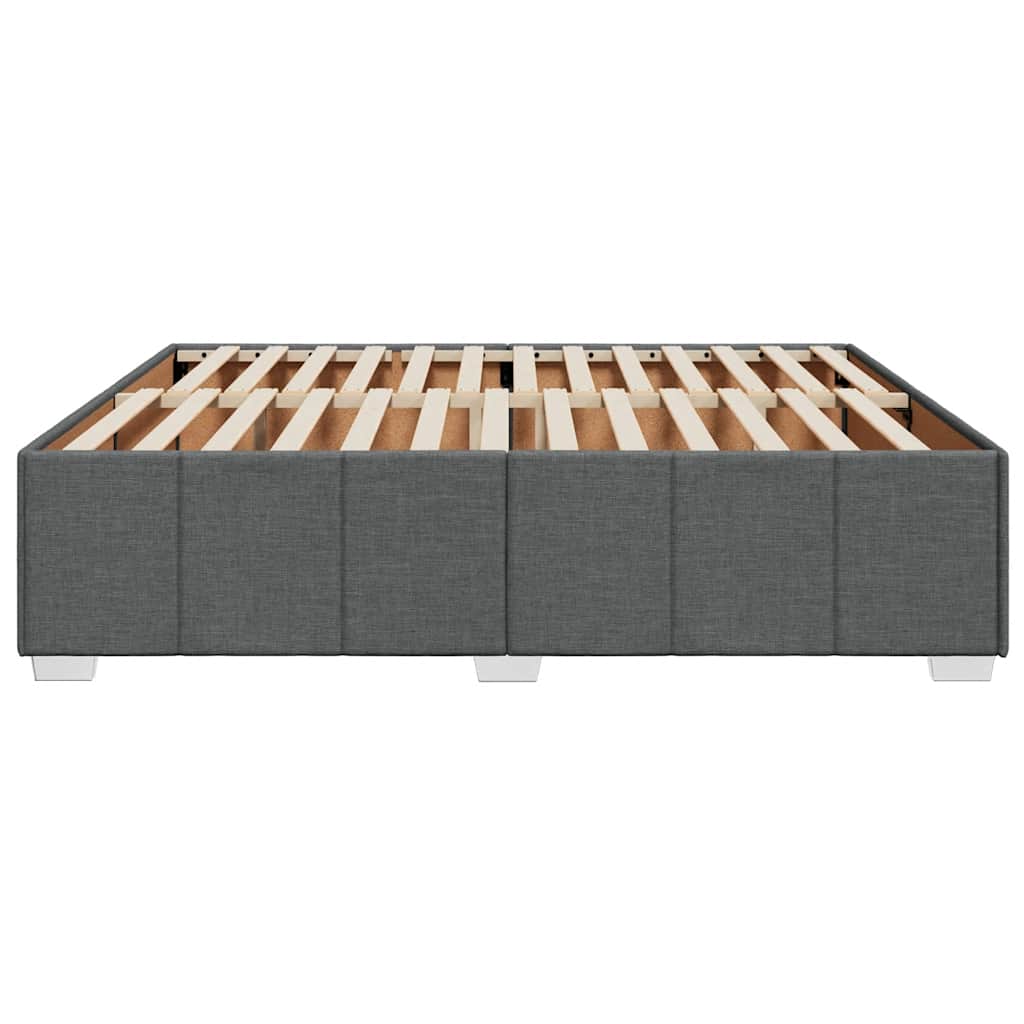 Bed Frame without Mattress Dark Grey Super King Fabric