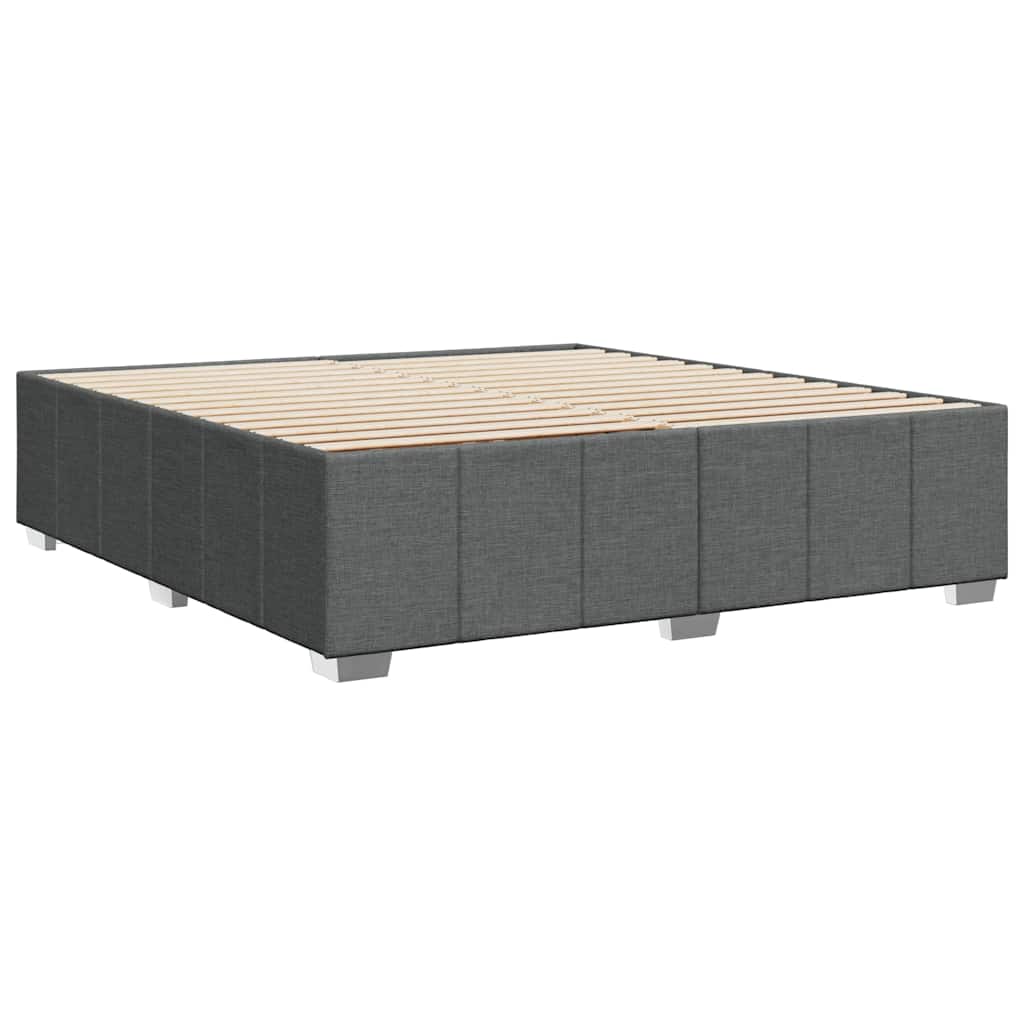 Bed Frame without Mattress Dark Grey Super King Fabric