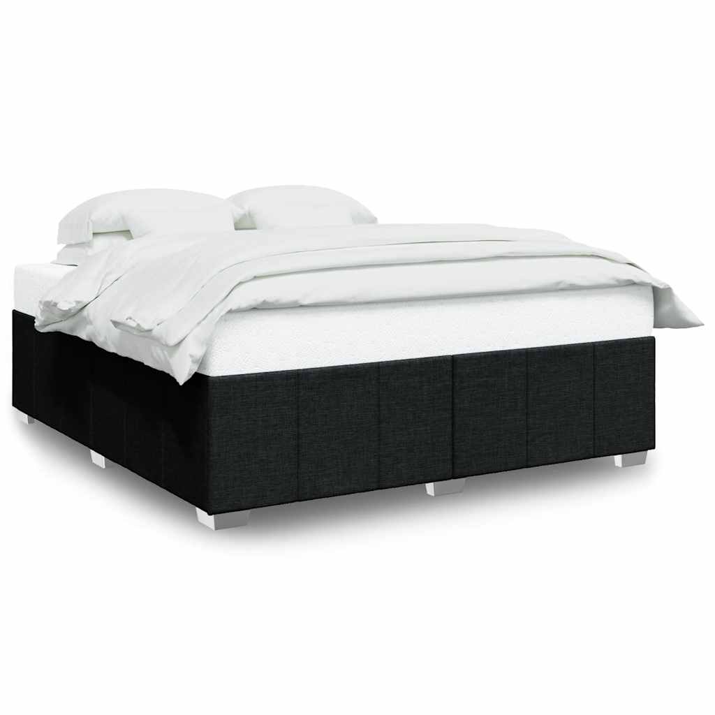 Bed Frame without Mattress Black Super King Fabric